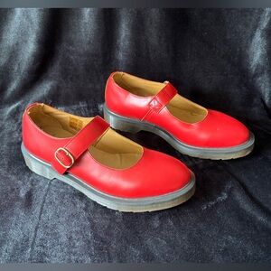 Dr. Martens VINTAGE Indica Mary Jane Red Leather Shoes EU 41 US 10 Unworn Rare